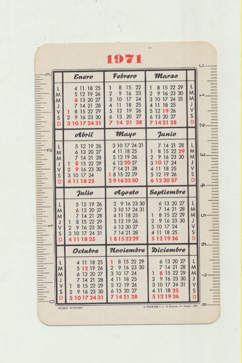 Calendario Fournier. Centauro 1971