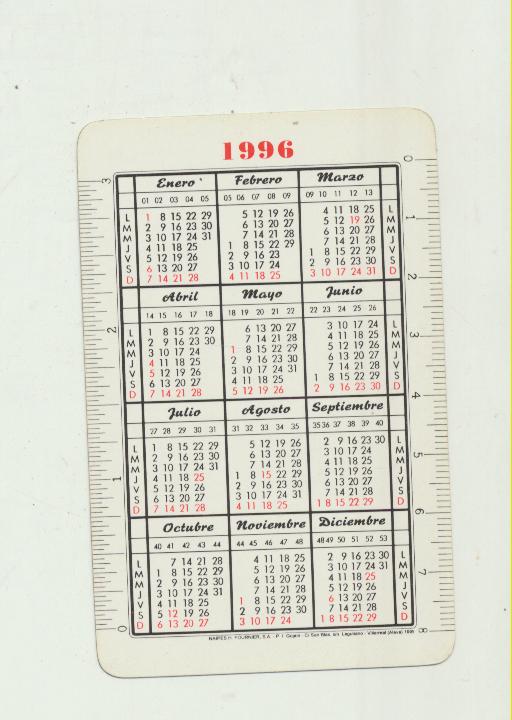 Calendario Fournier. Santa Lucia 1996