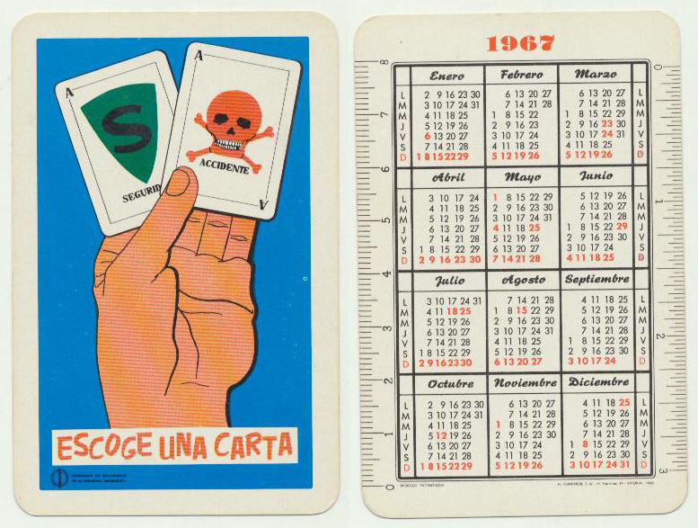 Calendario Fournier. Escoge una carta 1967