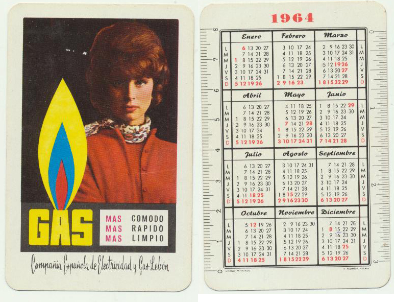 Calendario Fournier. Gas 1964