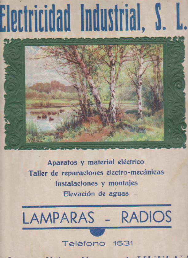 Almanaque para 1945. Electricidad industrial. Generalísimo Franco, 1 HUELVA