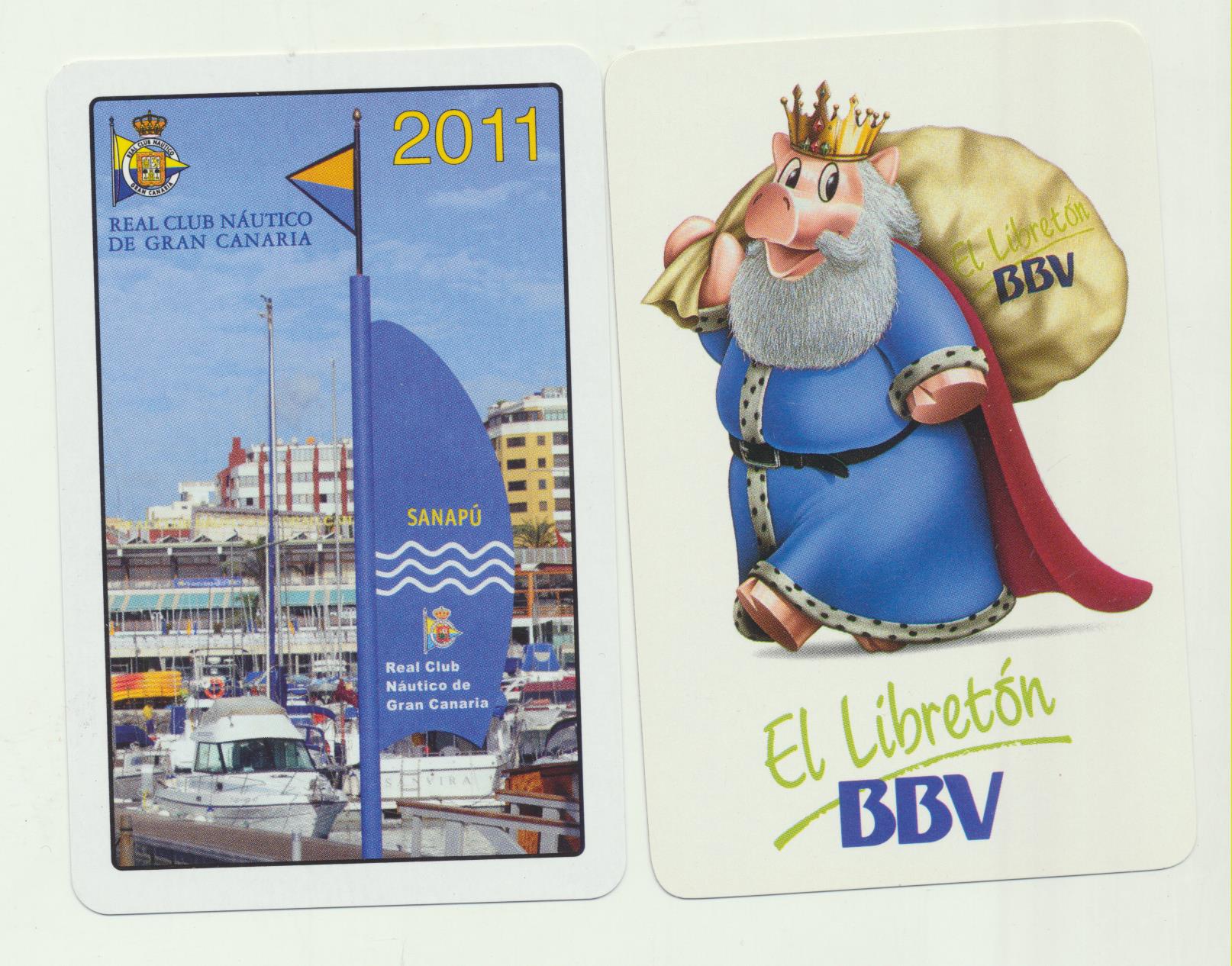Lote de 2 Calendarios Fournier. BBV 1996 y Real Club Náutico de Gran Canaria 2011
