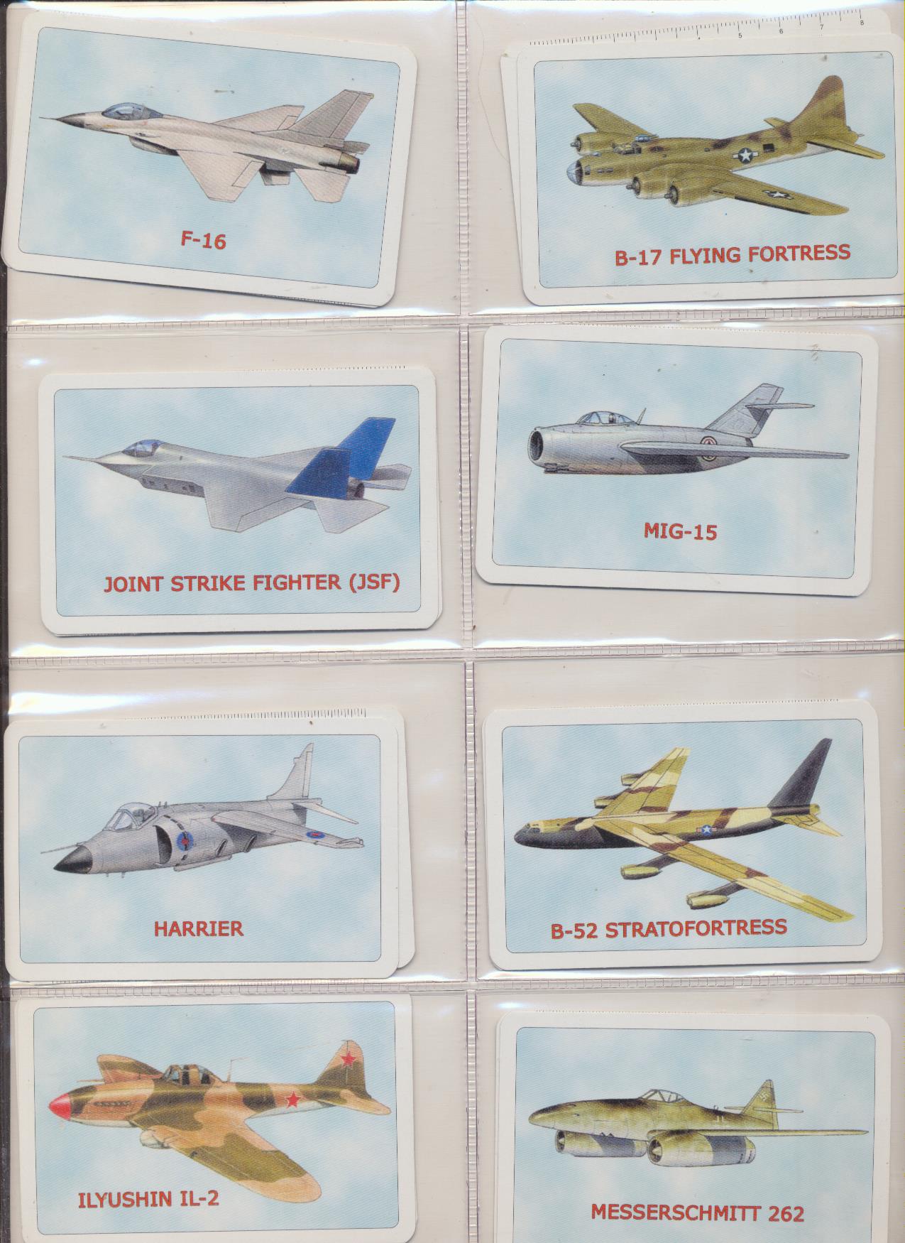 Colección Aviones de Combate. 16 Calendarios A.C.C.B. Naipes Comas 2006
