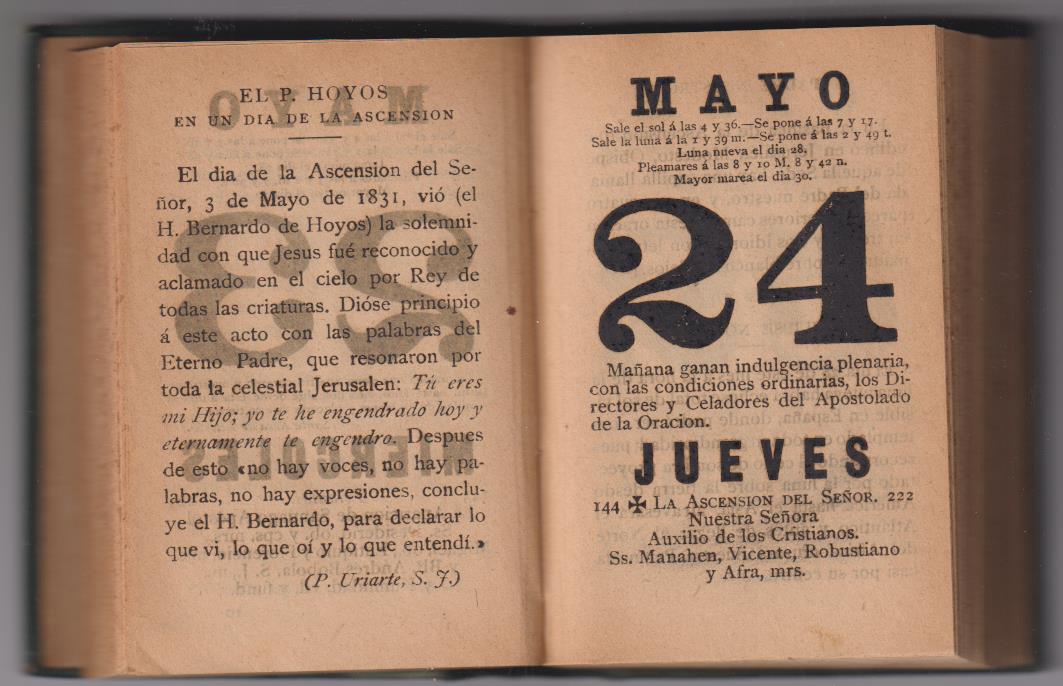 Calendario del Corazón de Jesús para 1900. Bilbao. Administración del Mensajero. MUY RARO ASÍ