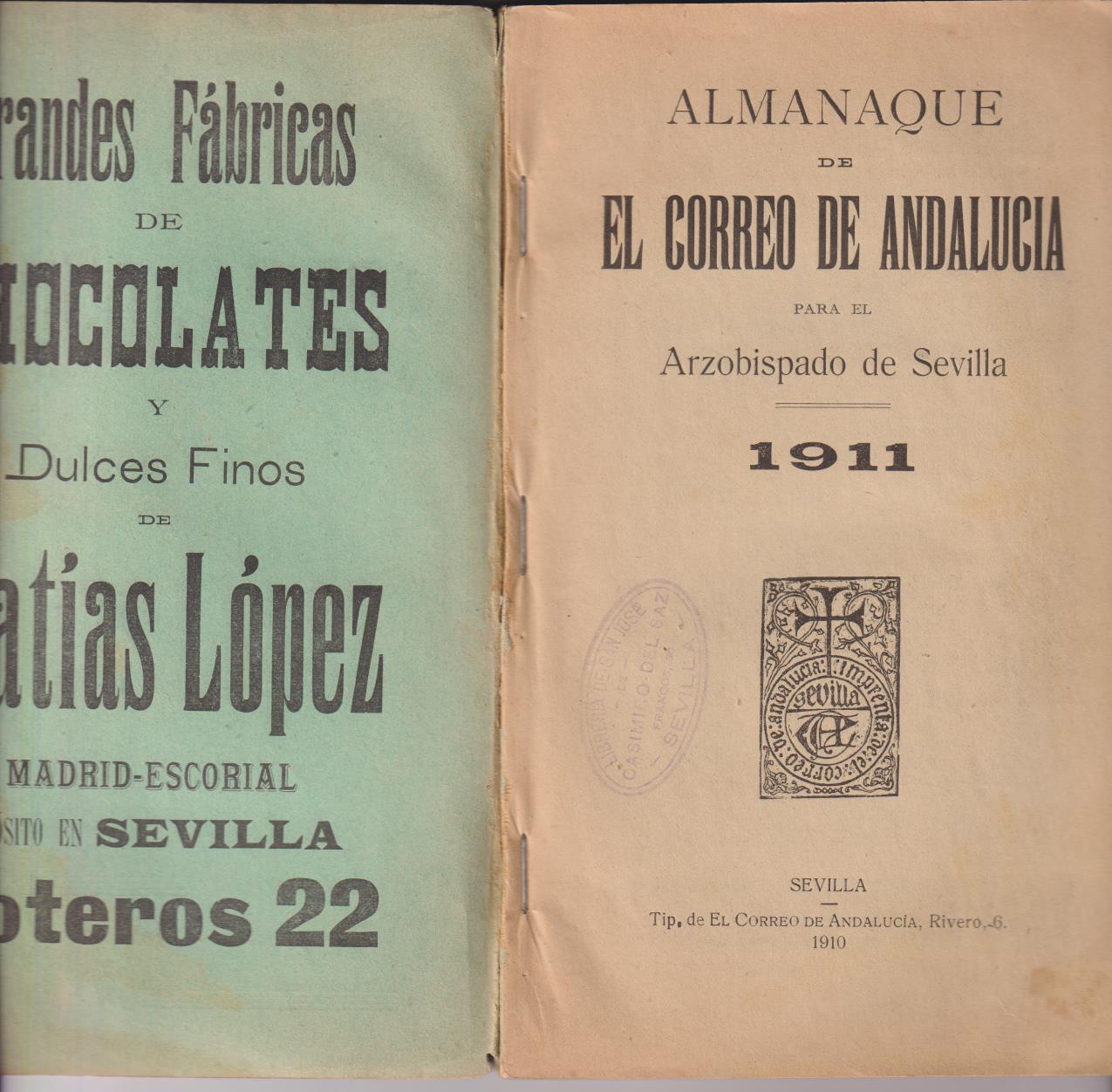 Almanaque de El Correo de Andalucía para 1911. Almanaque, publicidad, historias, DIFÍCIL ASÍ