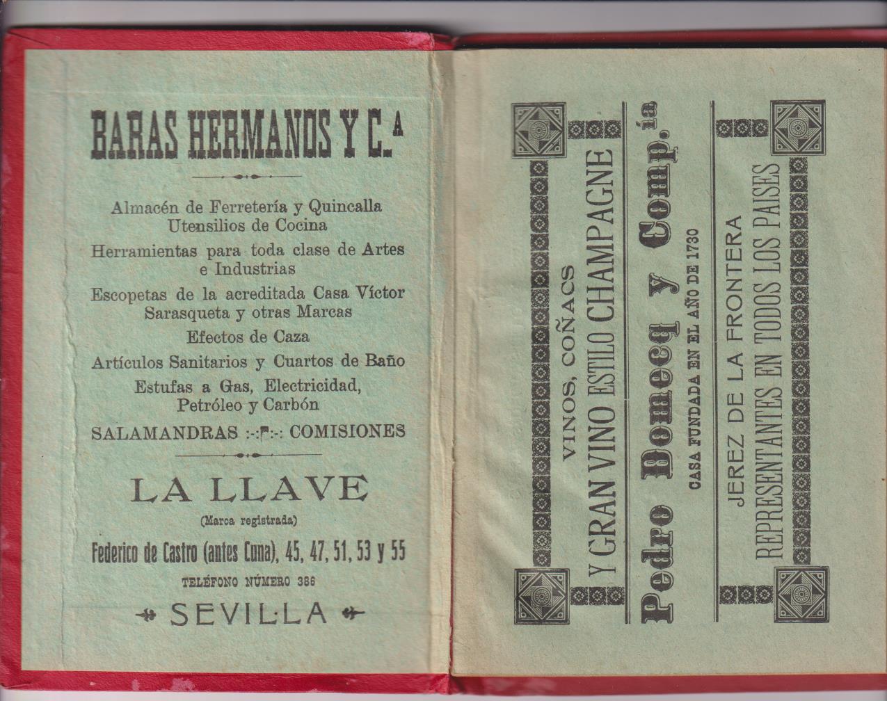 Almanaque 1926, Márquez Encuadernación, Sevilla (16x11) 134 páginas. MUY RARO