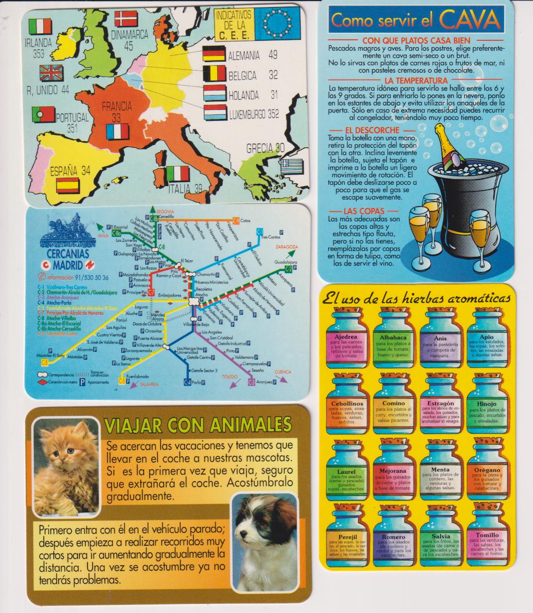 Lote de 5 Calendarios EGC (Recomendaciones) Año 1997