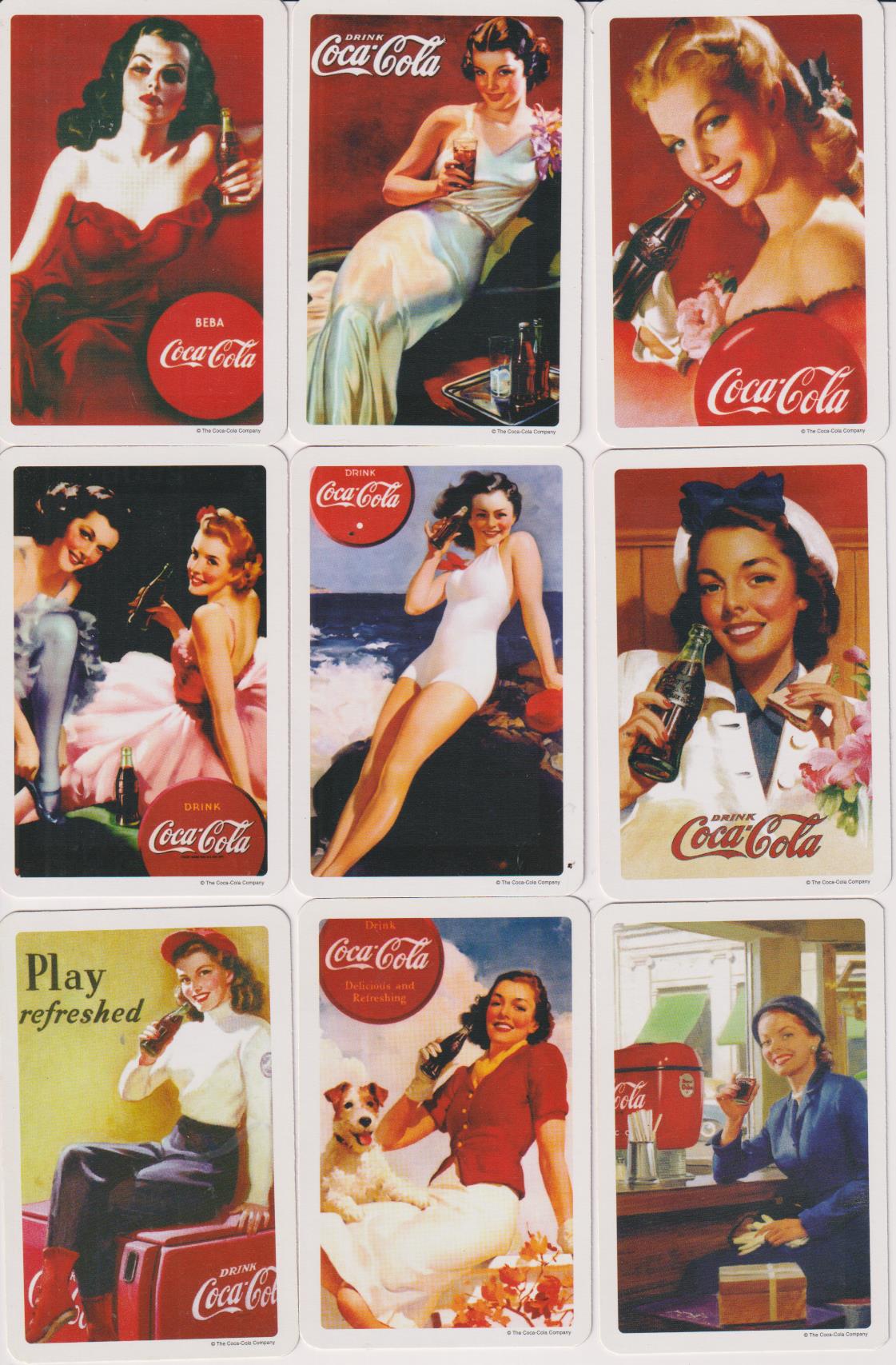 Coca Cola. Serie de 9 Calendarios Comas de Carteles Antiguos, Año 2006. SIN USAR