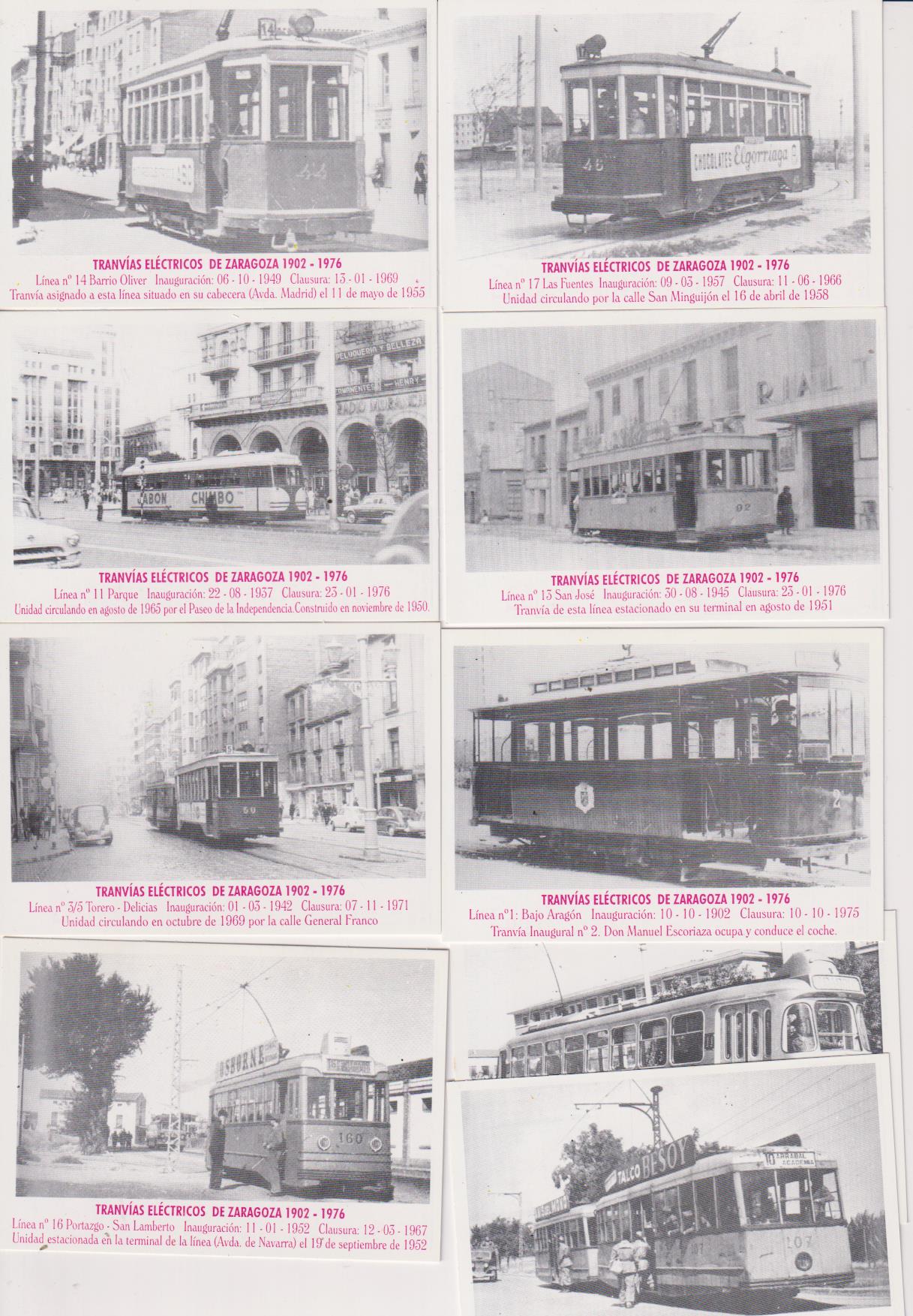 Tranvías Eléctricos de Zaragoza. Serie 9 Calendarios 2004. SIN USAR