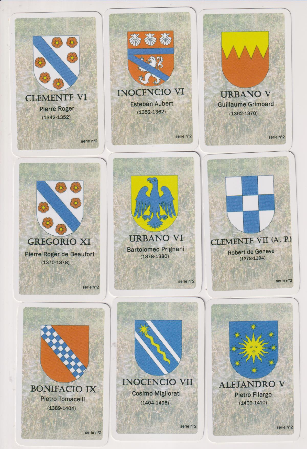 Serie de 18 Calendarios Comas para 2010. Papas y sus escudos. A.C.C.B.