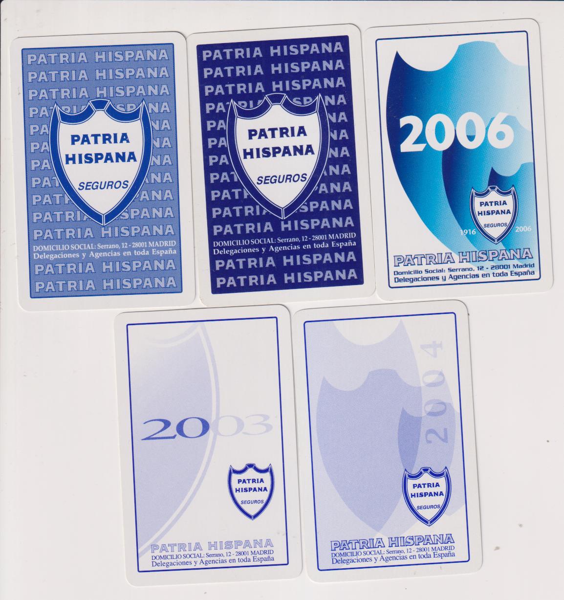 Lote de 5 Calendarios Fournier. Patria Hispana 2000, 2001, 2003, 2004 y 2006