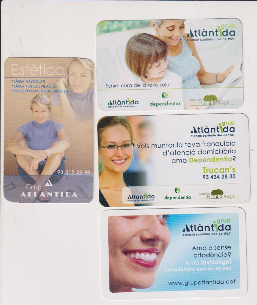 Lote de 4 Calendarios Comas (8,5x6,2) Atlántida 2006,2008,2009 y 2010. En catalán