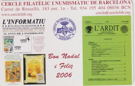 Calendario Comas. Cercle Filatelic i Numismatic de Barcelona 2006