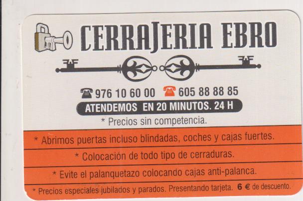 Calendario Cerrajería Ebro para 2002