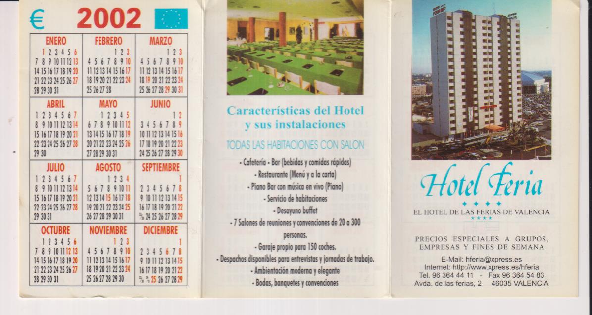 Calendario Hotel Feria. Tríptico para 1999, 2000, 2001 y 2002