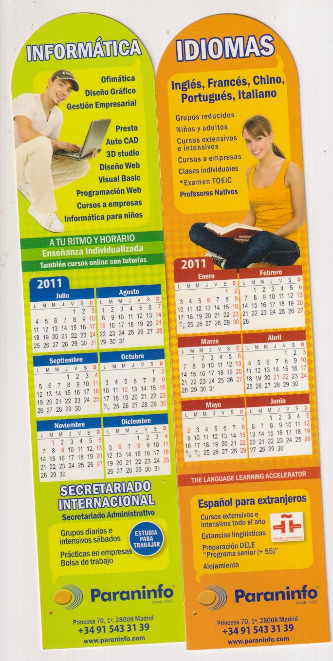 calendario marca páginas 2011