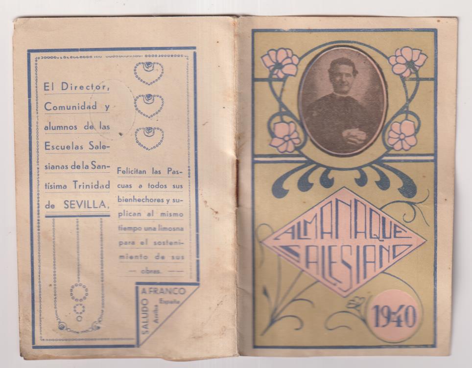 Almanaque Salesiano para 1940. Escuelas Salesianas de la Santísima trinidad-Sevilla (sin usar)