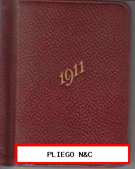 Agenda-Almanaque para 1911-12. Siemens & Halske. Pastas de cuero rojo