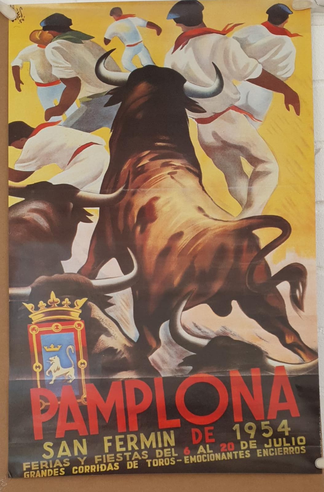 Pamplona. Cartel (61x39) Fiestas de San Fermín 1954. Reedición Facsímil