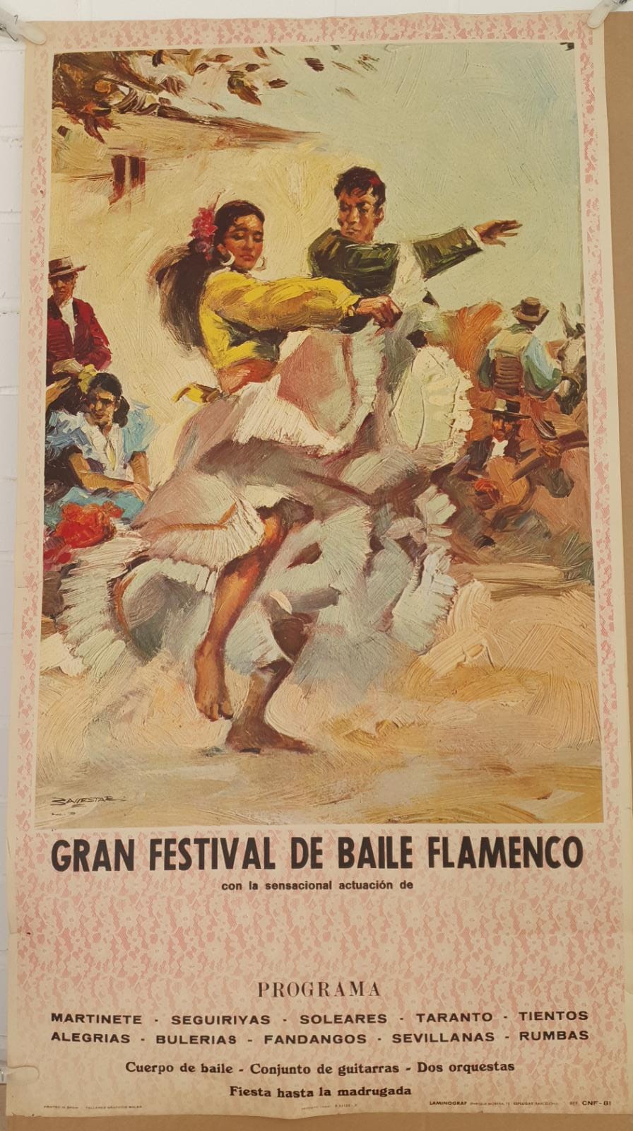 Cartel (97x53) Gran Festival Bile Flamenco, 1981