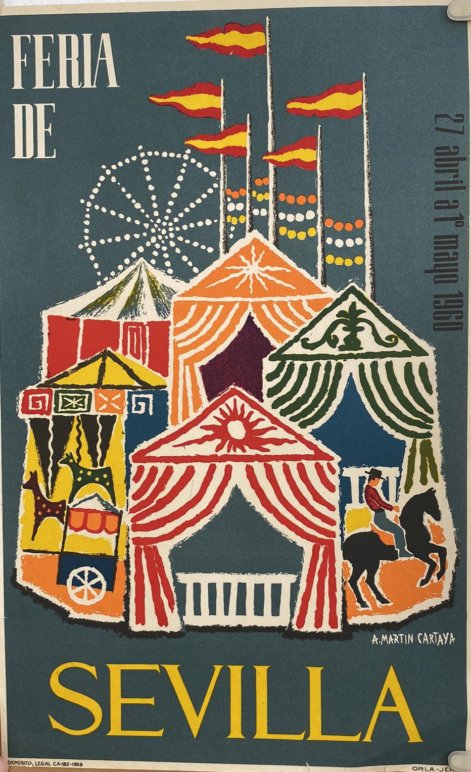 Cartel (31x50) Feria de Sevilla, 27 Abril al 1 de mayo de 1960