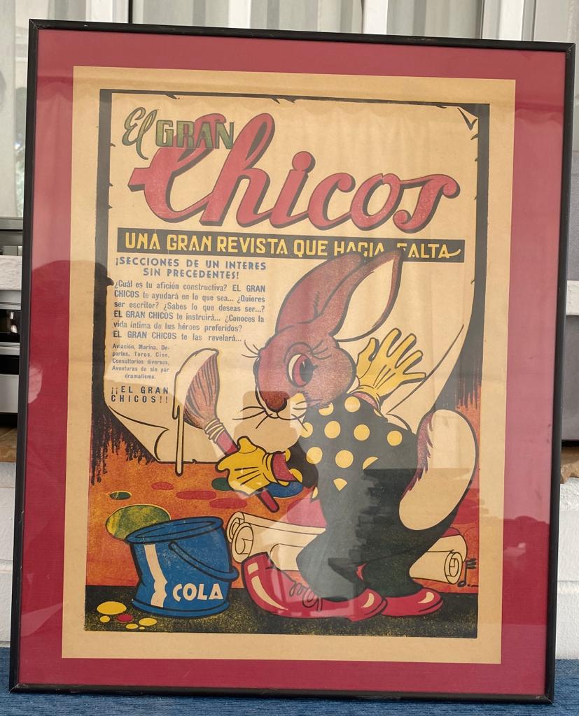 Cartel (49x37) Publicitario de El Gran Chicos (1945-46) Con marco y cristal