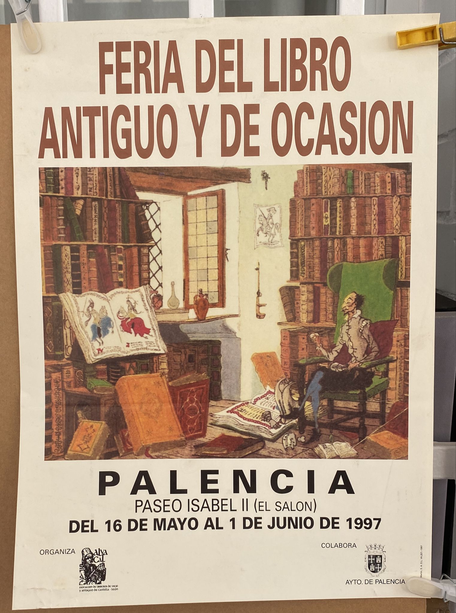 Cartel (44x32) Feria del Libro Antiguo y de Ocasión, Palencia 1997