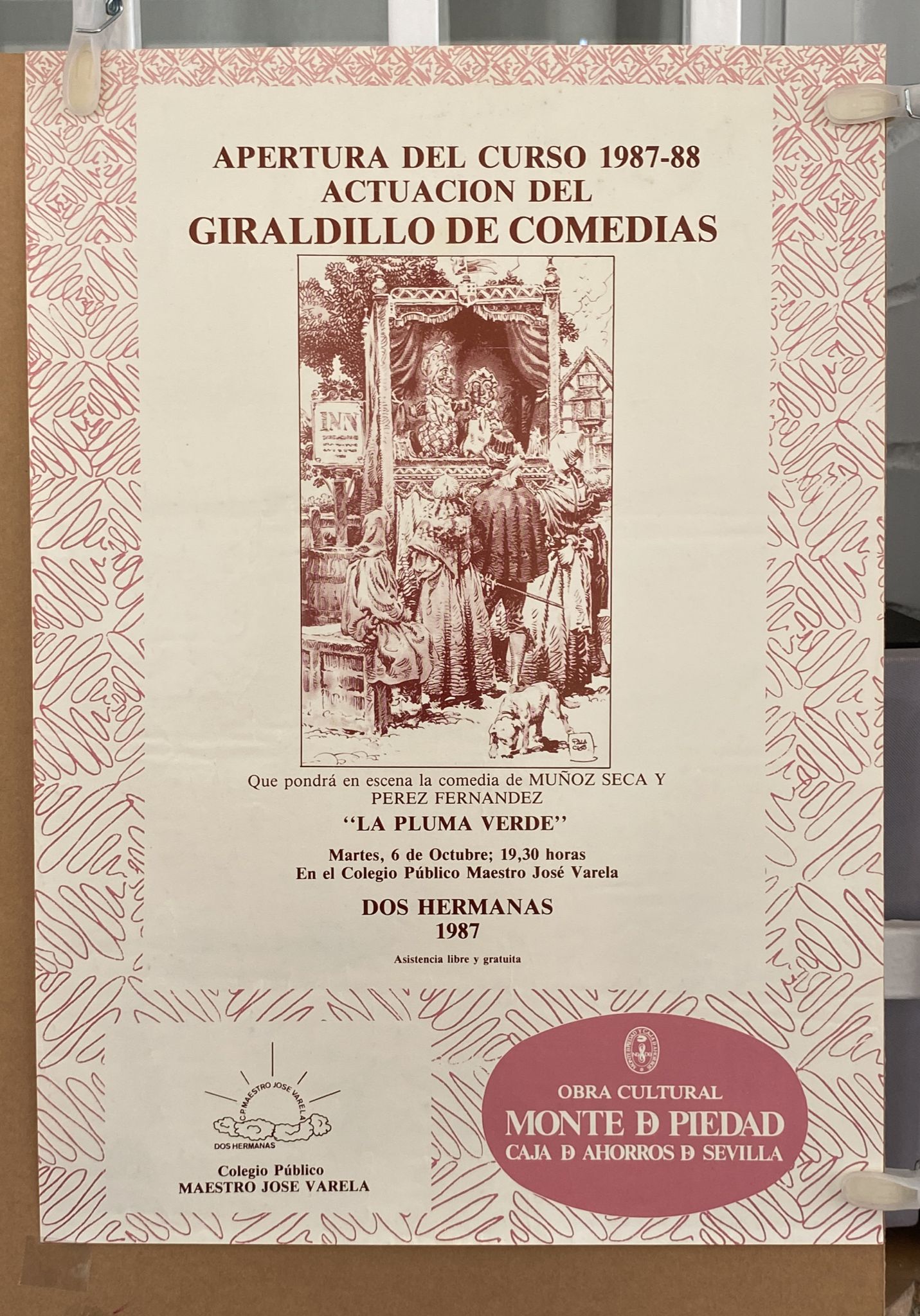 Giraldillo de Comedias. Cartel (44x32) Apertura del Curso 1987-88