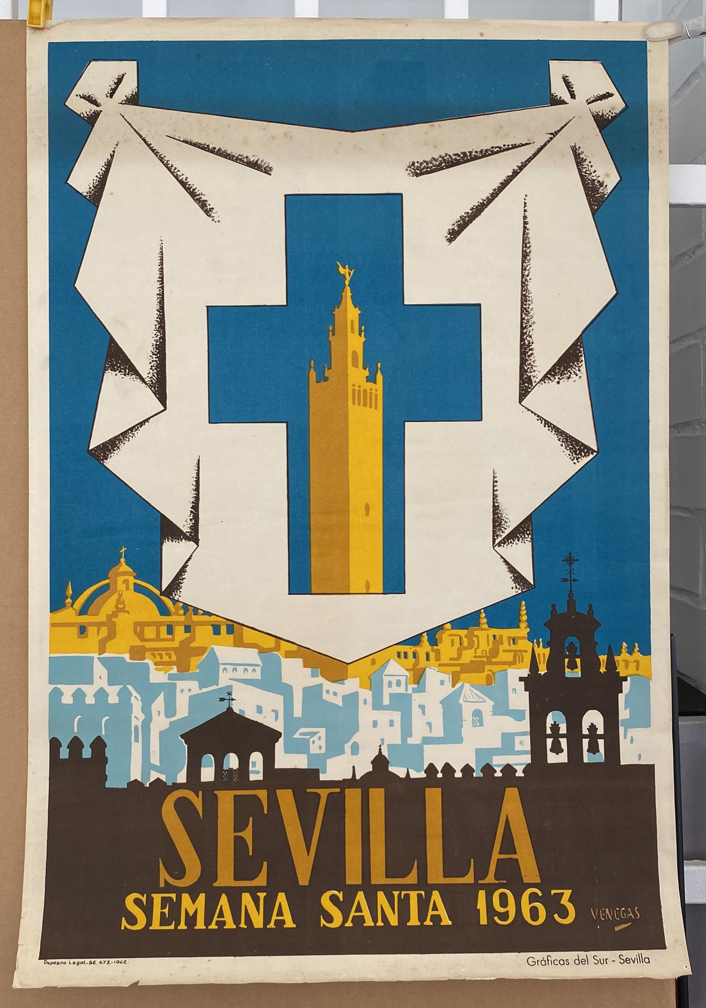 Cartel (70x48) Sevilla Semana Santa 1963. autor Venegas