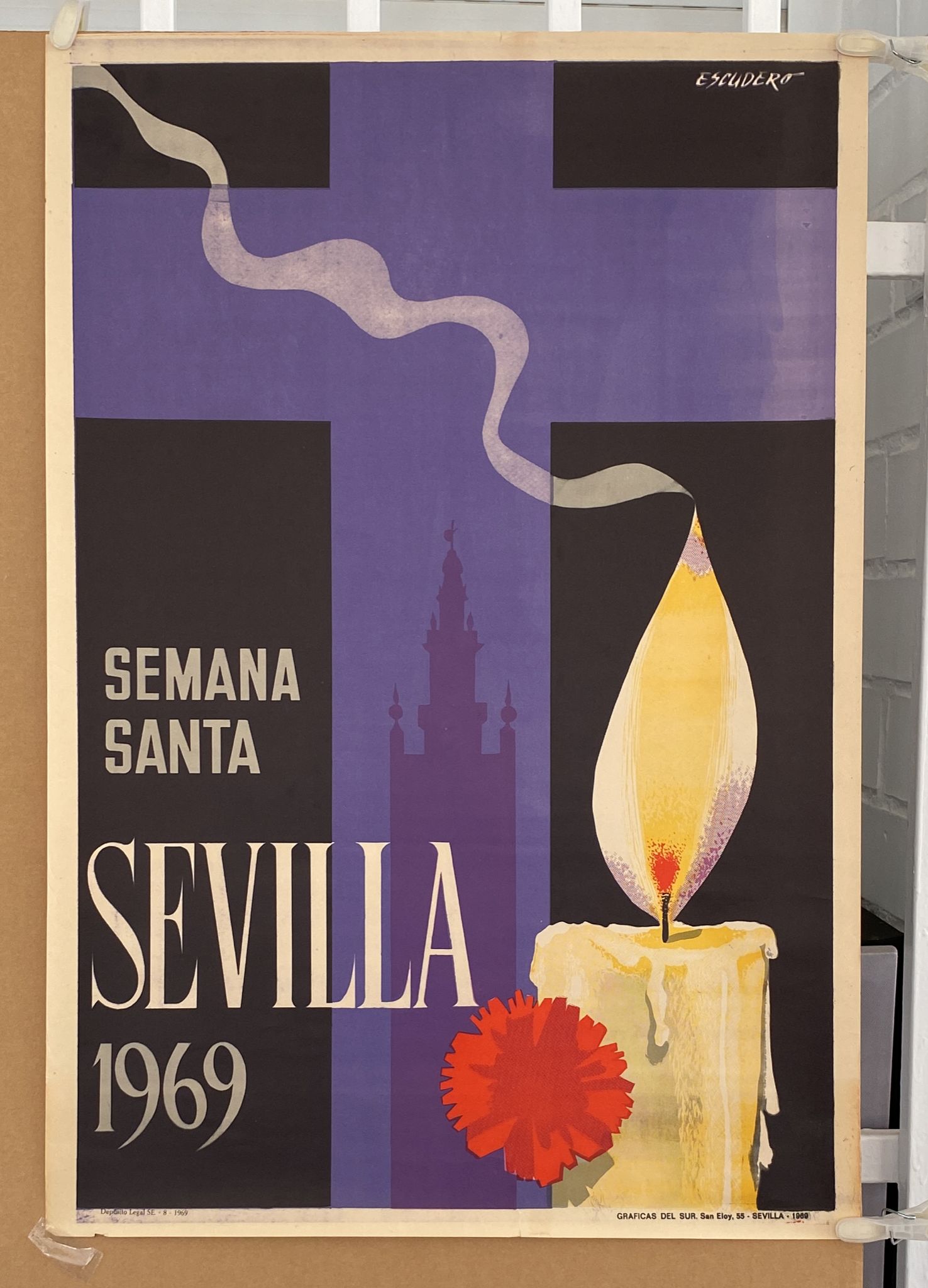 Cartel (66x45) Sevilla Semana Santa 1969. Autor Escudero