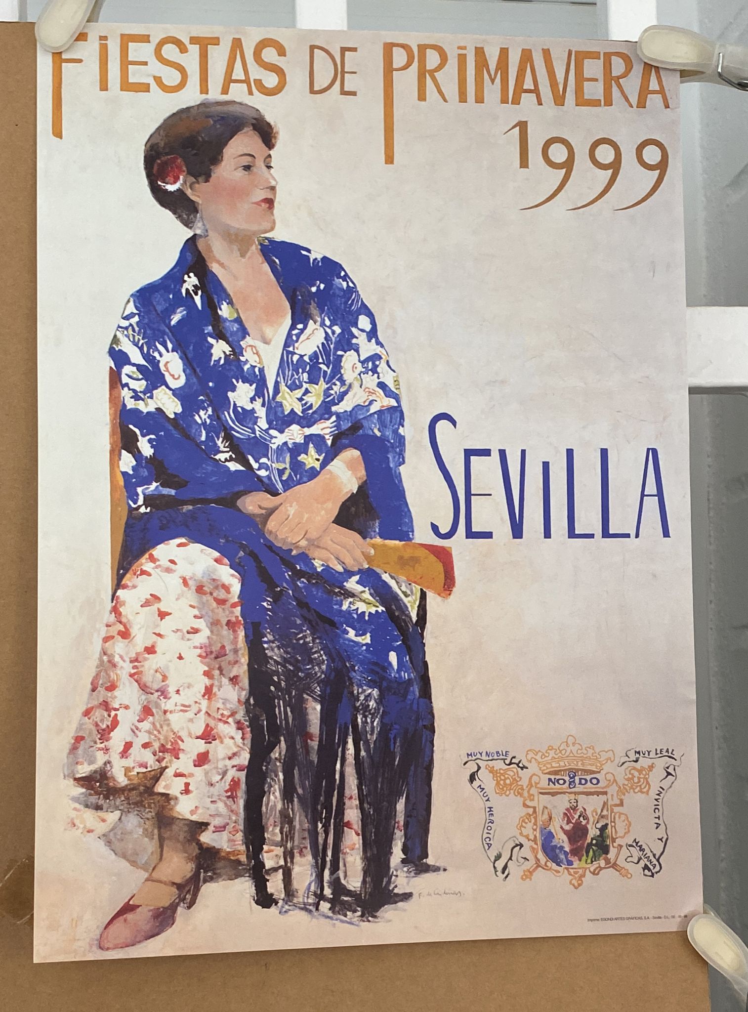 Cartel (31x22,5) Sevilla Fiestas de Primavera 1999. Autor Cárdenas