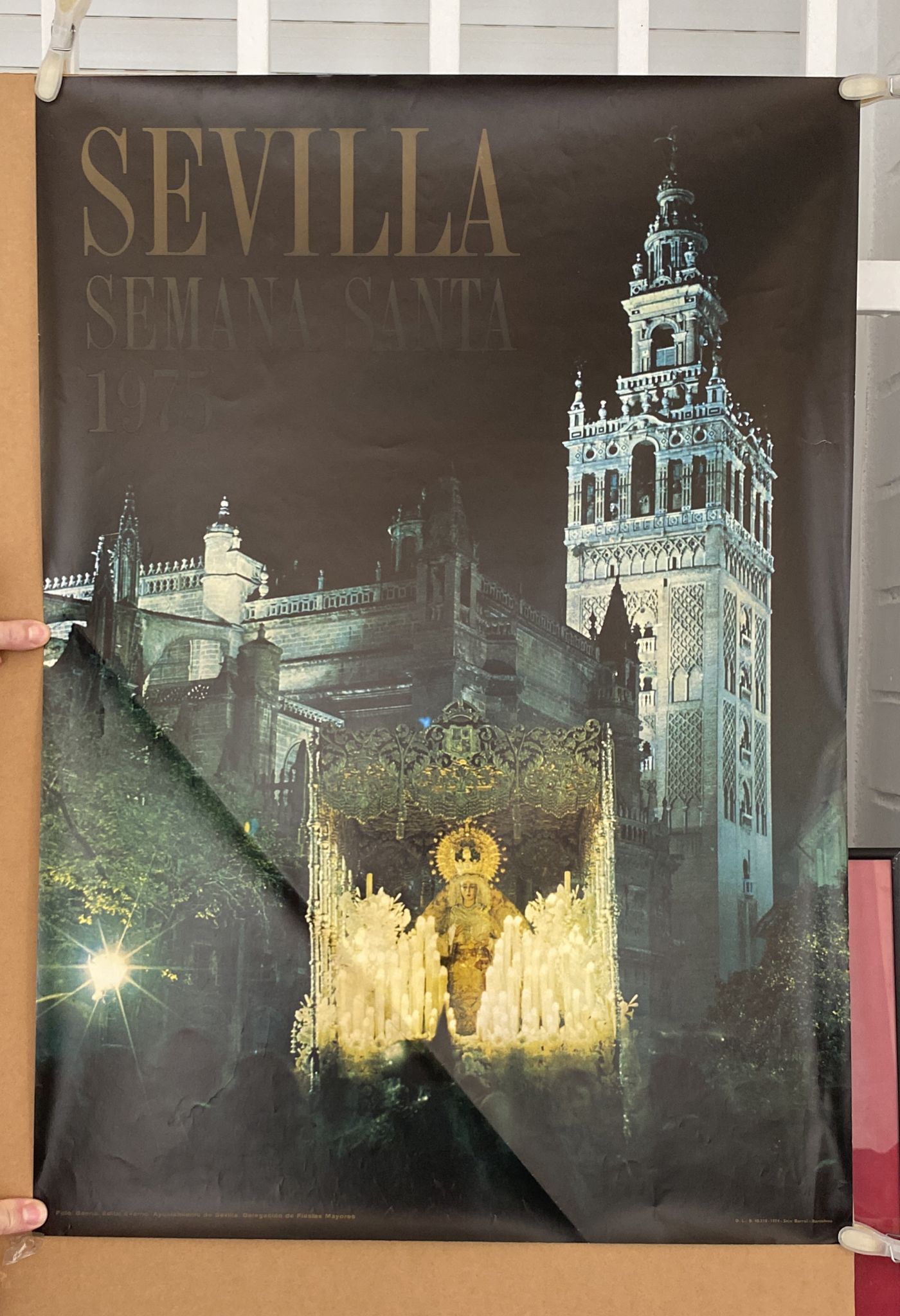 Cartel (68x48) Sevilla Semana Santa 1975. Fot. Baena