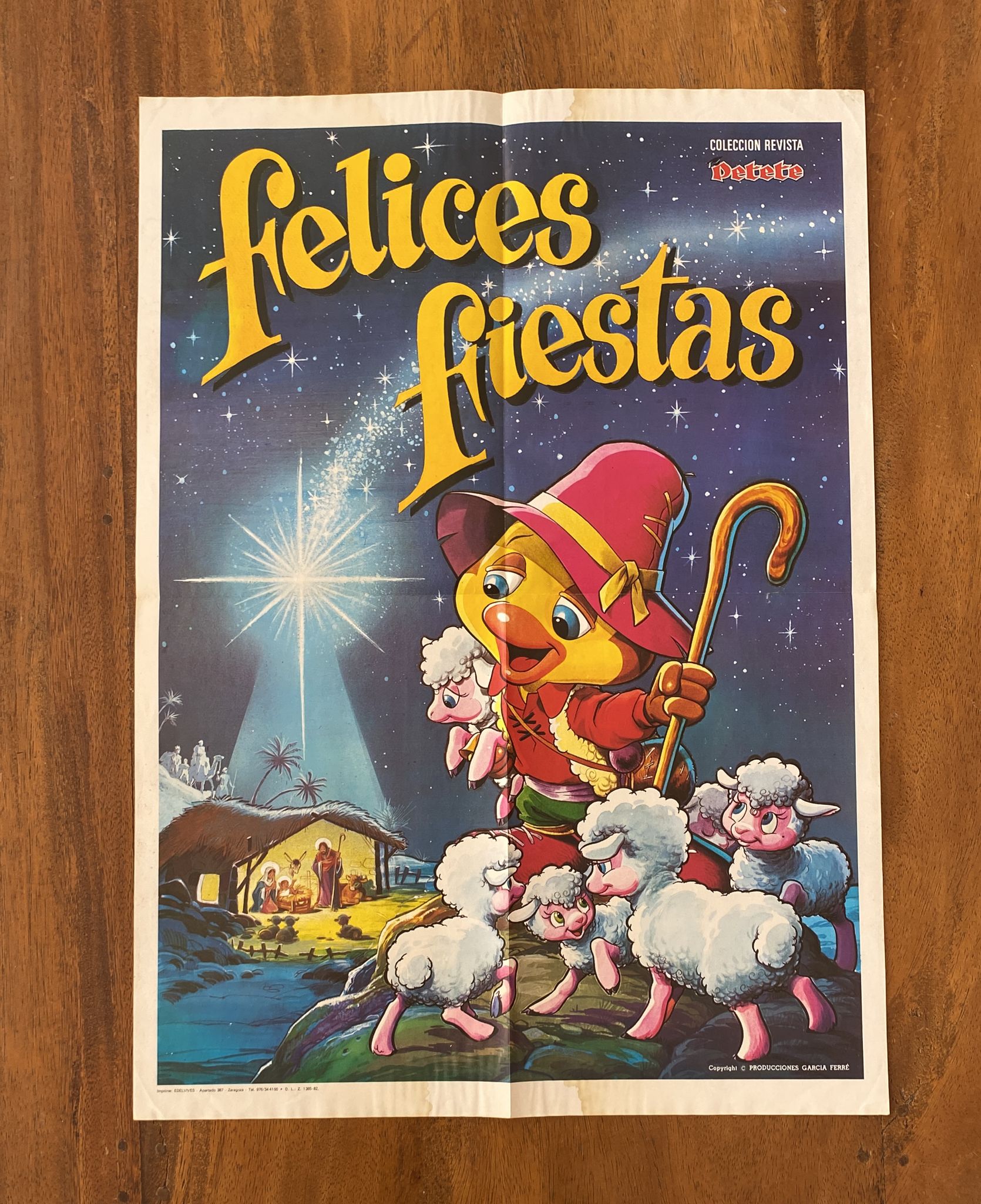 Felices Fiestas. Cartel (56x40 cm.) Revista petete, 1982