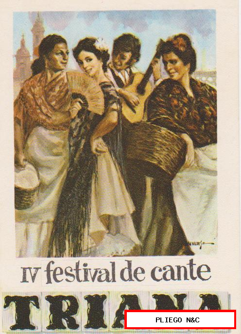 Programa tarjeta. IV Festival de Cante. Triana. Cine Avenida de Verano 1981