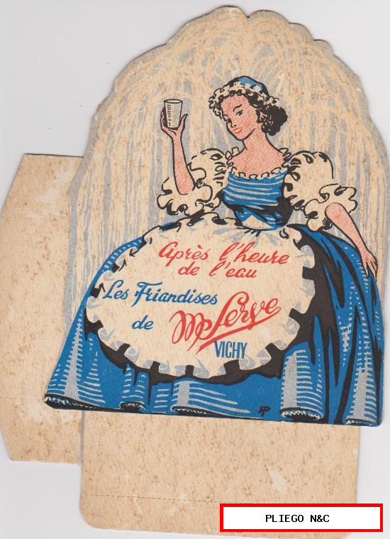 Cartel troquelado francés (23x17) Les Friandises de M. Serve. Vichy