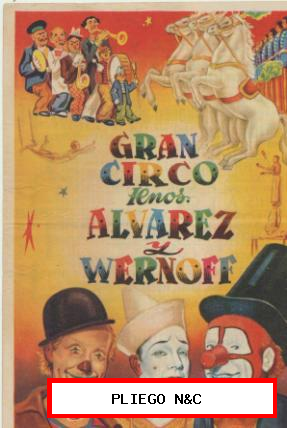 Programa de mano. Gran Circo Hnos. Álvarez y Wernof