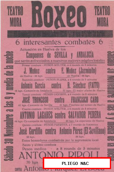 Boxeo. Actuación de los Campeones de Sevilla y Andalucía (21x14) Teatro Mora-Huelva