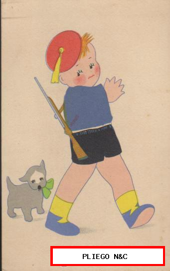 Postal-dibujo de Niño-Flecha