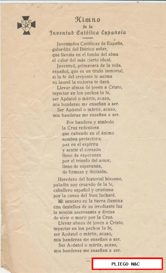 Himno de la Juventud Católica Española