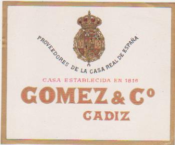 Etiqueta Gómez & Co. Cádiz. DIFÍCIL