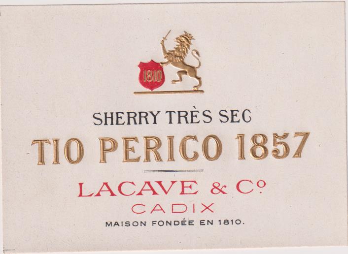 Sherry Trés Sec. Tío Perico 1857. La Cave & Cº. Cádiz