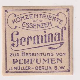 Etiqueta Perfume Germinal. J. Muller