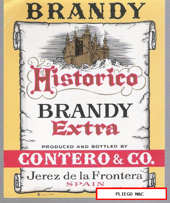 Histórico. Brandy Extra. Contero & Co. Jerez