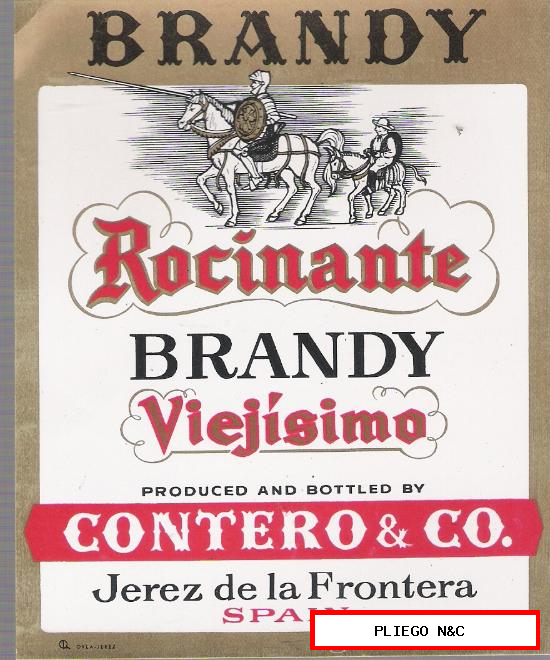 Rocinante. Brandy Viejísimo. Contero & Co. Jerez