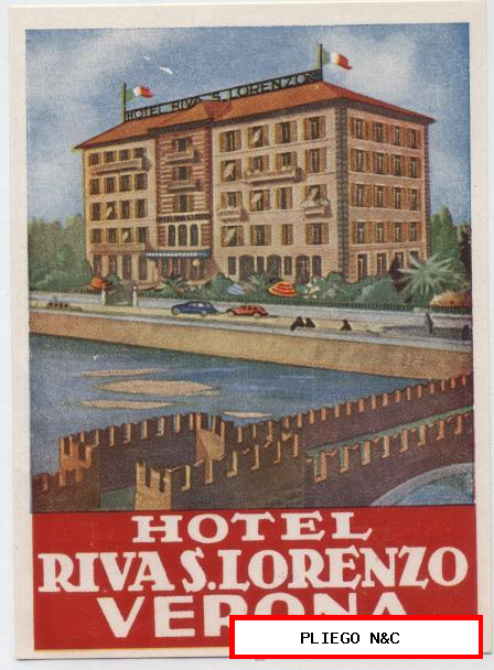 Verona. Hotel Rivas S. Lorenzo. Etiqueta