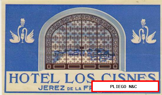 Etiqueta Hotel Los Cisnes. Jerez de la Frontera
