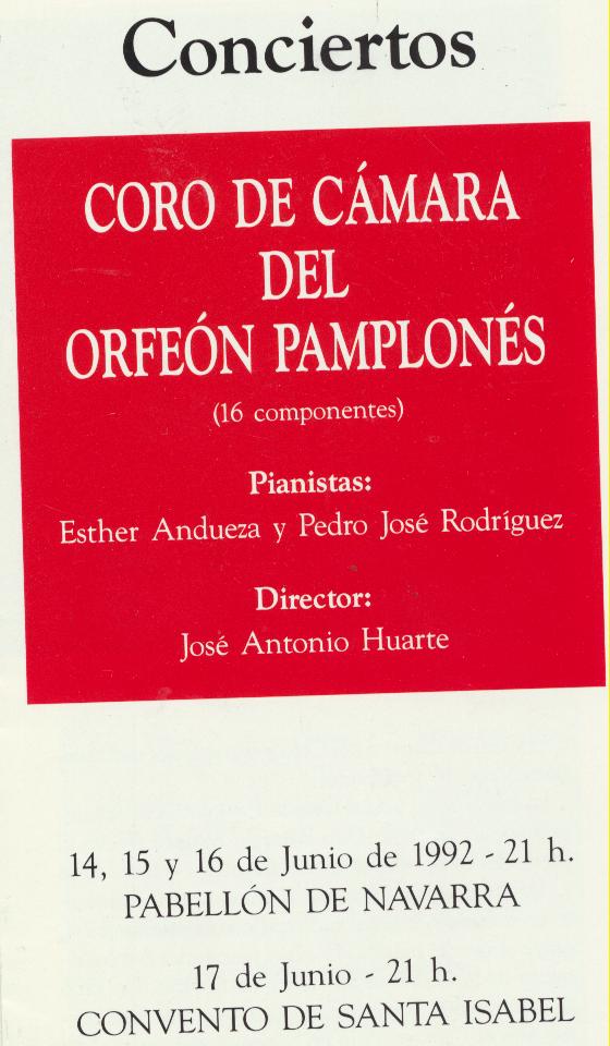 Coro de Cámara del orfeón pamplonés. Pabellón de Navarra. Expo 92