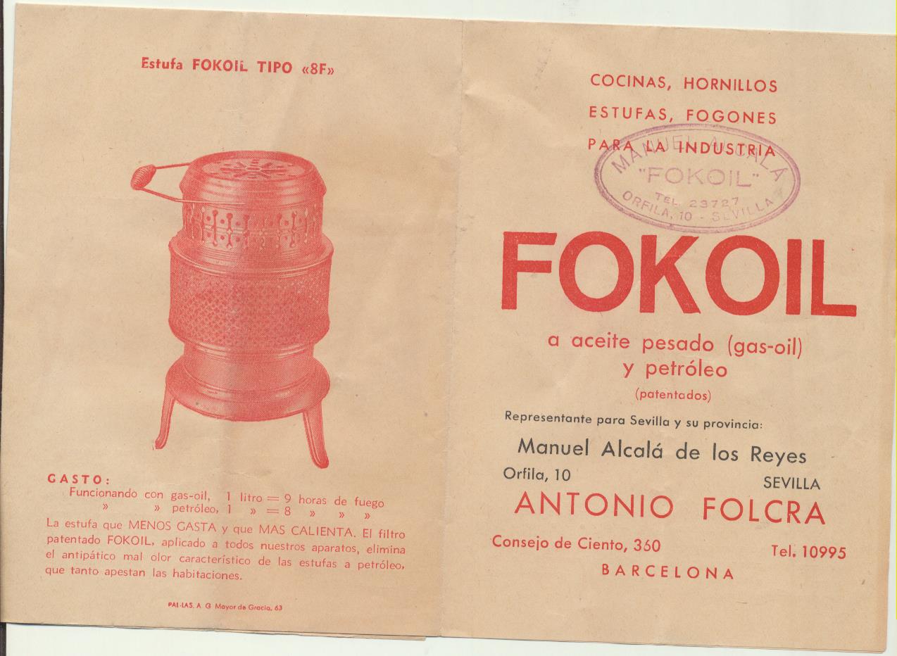 Fokoil. Cocinas, Estufas, fogones. Catalogo Publicitario. (15x10, 5) 6 hojas extensibles