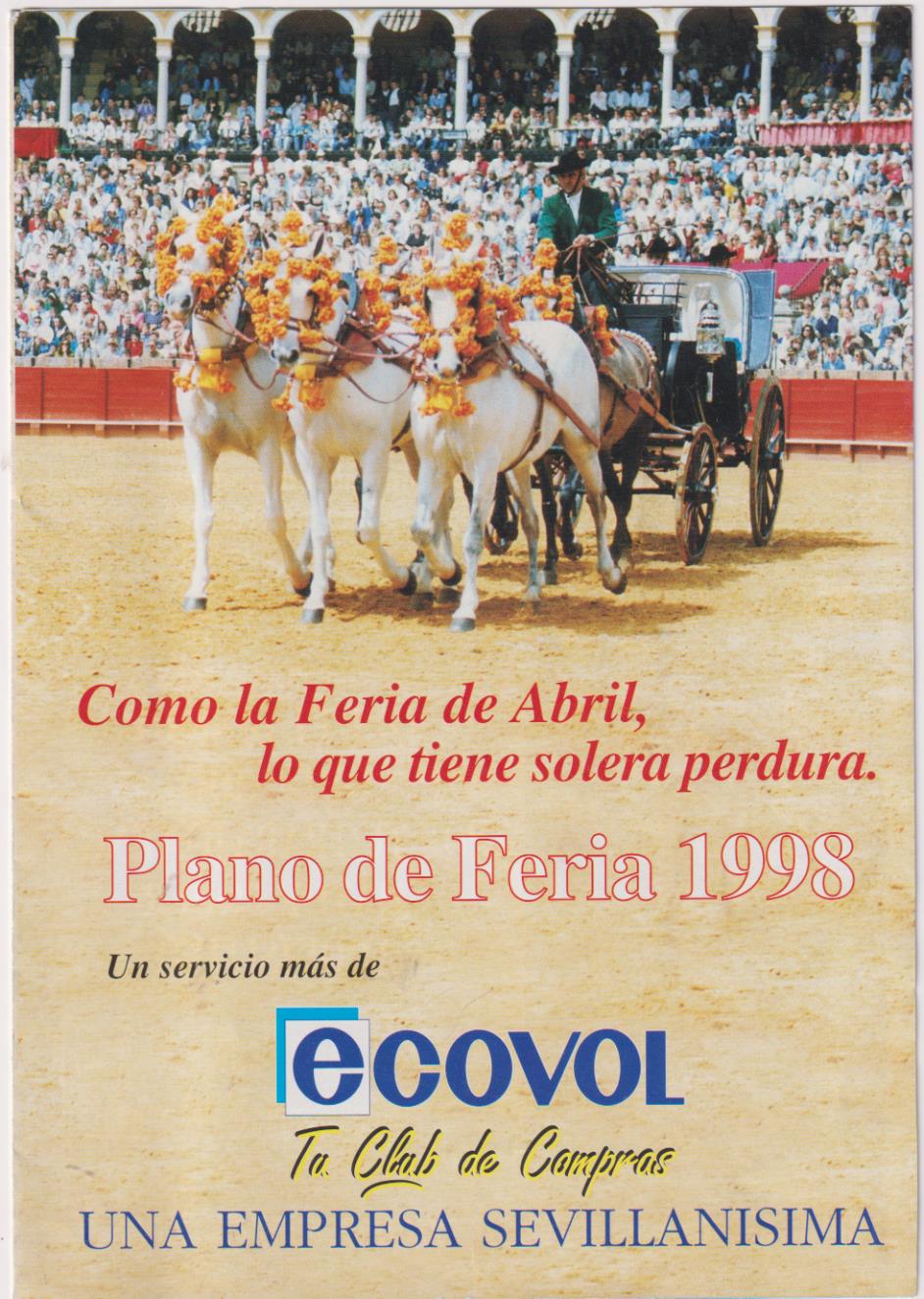 Plano de Feria de 1998. Publicidad de Ecovol. Tríptico
