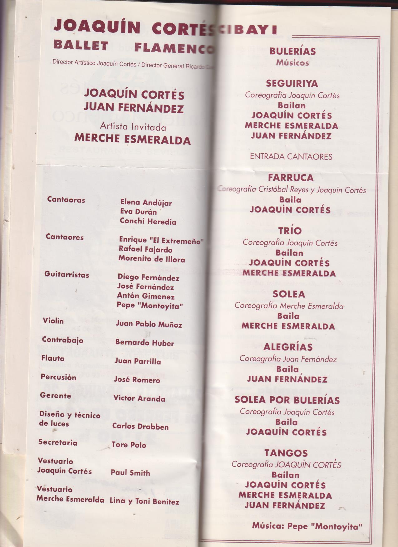 6 folletos de Espectáculos encuadernados en un tomo: Recital de Baile Español por María Dolores La Cordobesa